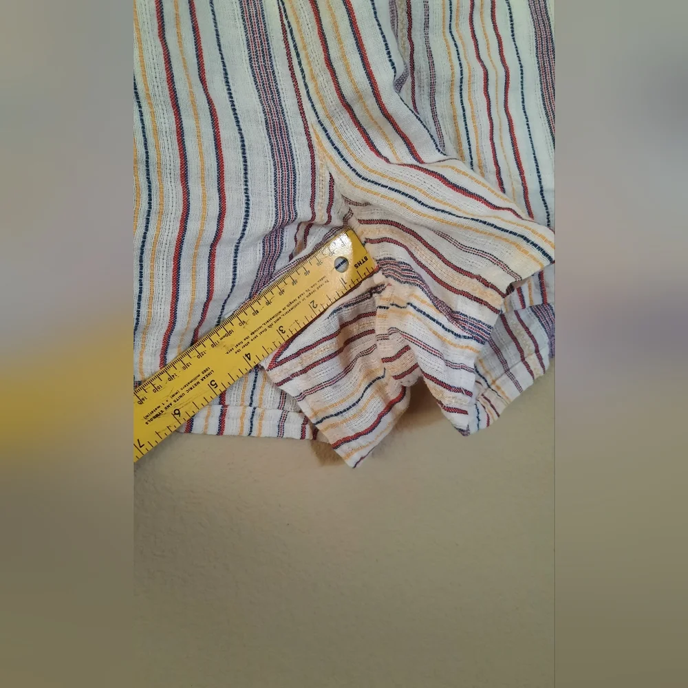 Natural Reflections Linen Blend Drawstring Shorts Striped